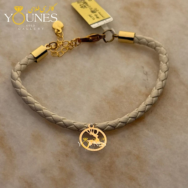 دستبند چرم گوزن طلا